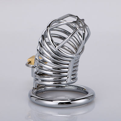 ゲイのためのロックできる小さい金属の純潔のおりのバイブレーターの雄ん鶏リング45mm